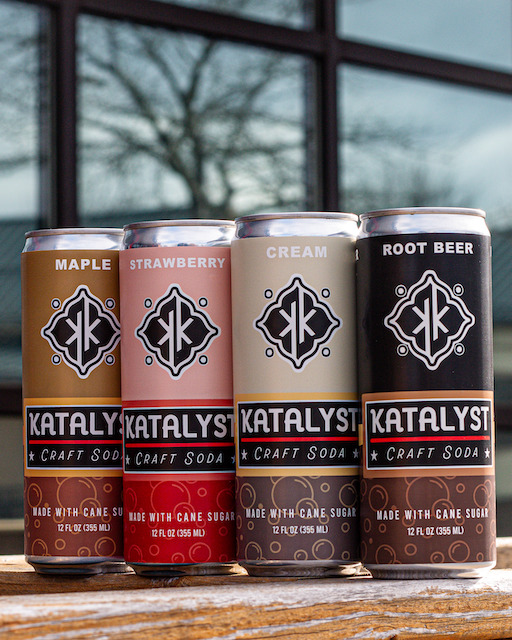 12oz can of Katalyst Homemade Root Beer made with real organic cane sugar. 